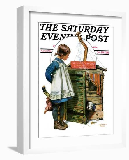 "No Girls Allowed," Saturday Evening Post Cover, May 15, 1926-Lawrence Toney-Framed Giclee Print