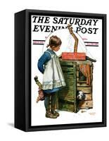 "No Girls Allowed," Saturday Evening Post Cover, May 15, 1926-Lawrence Toney-Framed Stretched Canvas