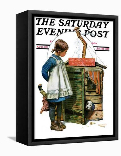 "No Girls Allowed," Saturday Evening Post Cover, May 15, 1926-Lawrence Toney-Framed Stretched Canvas