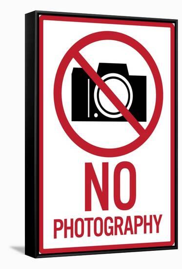 No graphy Plastic Sign-null-Framed Stretched Canvas