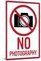 No graphy Plastic Sign-null-Mounted Art Print