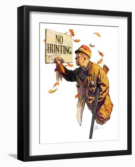 "'No Hunting',"October 28, 1939-Douglas Crockwell-Framed Premium Giclee Print