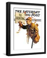 "'No Hunting'," Saturday Evening Post Cover, October 28, 1939-Douglas Crockwell-Framed Giclee Print