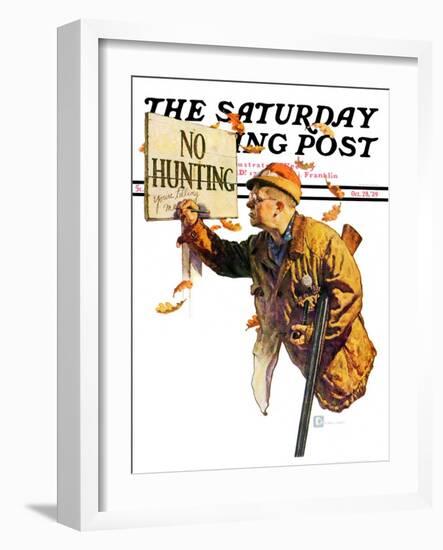 "'No Hunting'," Saturday Evening Post Cover, October 28, 1939-Douglas Crockwell-Framed Giclee Print