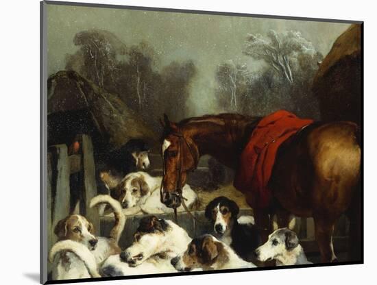 No Hunting Till the Weather Breaks' (Or 'Hunter and Hounds')-Edwin Henry Landseer-Mounted Giclee Print