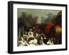 No Hunting Till the Weather Breaks' (Or 'Hunter and Hounds')-Edwin Henry Landseer-Framed Giclee Print