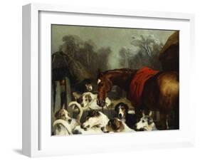 No Hunting Till the Weather Breaks' (Or 'Hunter and Hounds')-Edwin Henry Landseer-Framed Giclee Print