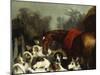 No Hunting Till the Weather Breaks' (Or 'Hunter and Hounds')-Edwin Henry Landseer-Mounted Giclee Print