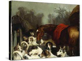 No Hunting Till the Weather Breaks-Edwin Henry Landseer-Stretched Canvas