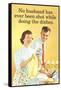 No Husband Shot While Doing Dishes Funny Poster-Ephemera-Framed Stretched Canvas