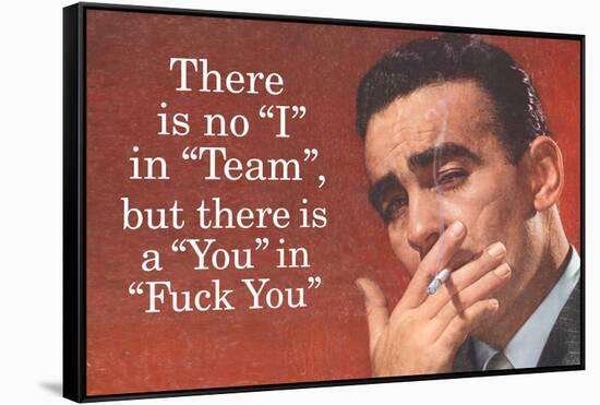 No I in Team But There's a You in F*ck You - Funny Poster-Ephemera-Framed Stretched Canvas