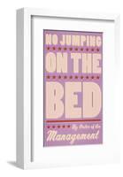 No Jumping on the Bed (pink)-John W^ Golden-Framed Art Print