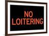 No Loitering Plastic Sign-null-Framed Art Print