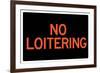 No Loitering Sign-null-Framed Art Print
