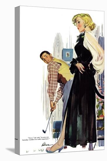 No Man Around The House  - Saturday Evening Post "Leading Ladies", August 13, 1955 pg.31-Perry Peterson-Stretched Canvas