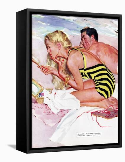No Man Is Worth It  - Saturday Evening Post "Leading Ladies", February 7, 1953 pg.20-Joe de Mers-Framed Stretched Canvas