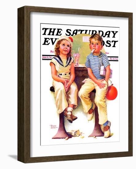 "No Money for Her Soda," Saturday Evening Post Cover, June 6, 1936-Frances Tipton Hunter-Framed Giclee Print