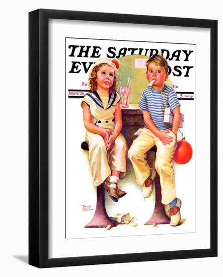 "No Money for Her Soda," Saturday Evening Post Cover, June 6, 1936-Frances Tipton Hunter-Framed Giclee Print