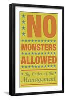 No Monsters Allowed-John W^ Golden-Framed Art Print