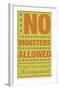 No Monsters Allowed-John W^ Golden-Framed Art Print