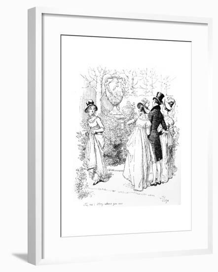 No, No, Stay Where You Are', Illustration from 'Pride and Prejudice' by Jane Austen, Edition…-Hugh Thomson-Framed Giclee Print