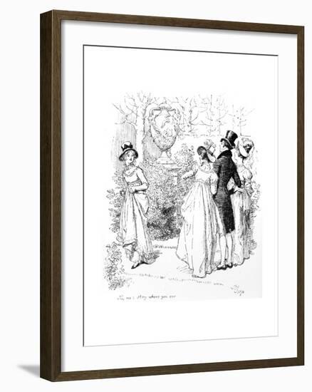 No, No, Stay Where You Are', Illustration from 'Pride and Prejudice' by Jane Austen, Edition…-Hugh Thomson-Framed Giclee Print