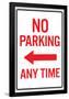 No Parking Any Time Left Arrow Sign Poster-null-Framed Poster