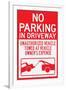 No Parking In Driveway Plastic Sign-null-Framed Art Print