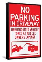 No Parking In Driveway Plastic Sign-null-Framed Stretched Canvas