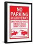 No Parking In Driveway Plastic Sign-null-Framed Art Print