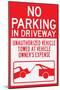 No Parking In Driveway Plastic Sign-null-Mounted Art Print