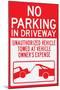No Parking In Driveway Plastic Sign-null-Mounted Art Print