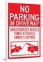 No Parking In Driveway Plastic Sign-null-Framed Art Print