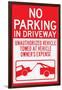 No Parking In Driveway Plastic Sign-null-Framed Art Print