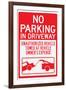 No Parking In Driveway Sign-null-Framed Art Print