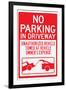 No Parking In Driveway Sign-null-Framed Art Print