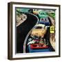 "No Passing", October 9, 1954-Stevan Dohanos-Framed Giclee Print