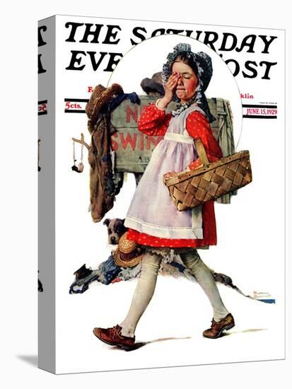 "No Peeking" Saturday Evening Post Cover, June 15,1929-Norman Rockwell-Stretched Canvas