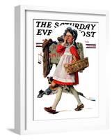 "No Peeking" Saturday Evening Post Cover, June 15,1929-Norman Rockwell-Framed Giclee Print