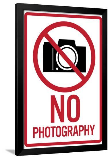 No Photography Sign Poster--Framed Poster