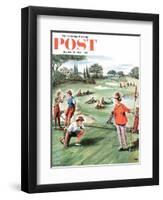 "No Playing Through" Saturday Evening Post Cover, August 31, 1957-Constantin Alajalov-Framed Premium Giclee Print