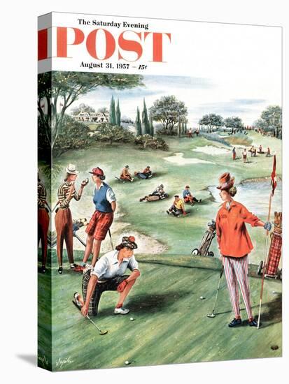 "No Playing Through" Saturday Evening Post Cover, August 31, 1957-Constantin Alajalov-Stretched Canvas