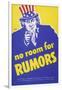 No Room for Rumors' American World War Two Poster-null-Framed Art Print