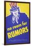 No Room for Rumors' American World War Two Poster-null-Framed Art Print