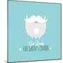 No Shave November,Hair, Beard,Mustache Logo 8-Sky Designs-Mounted Art Print