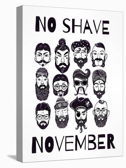 No Shave November Set.-Katja Gerasimova-Stretched Canvas