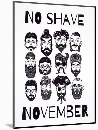 No Shave November Set.-Katja Gerasimova-Mounted Art Print