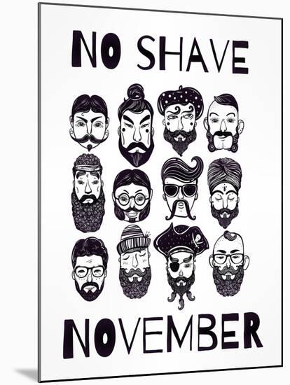 No Shave November Set.-Katja Gerasimova-Mounted Art Print