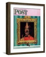 "No Smoking" Saturday Evening Post Cover, May 27,1944-Norman Rockwell-Framed Giclee Print