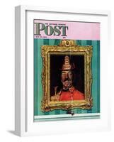 "No Smoking" Saturday Evening Post Cover, May 27,1944-Norman Rockwell-Framed Giclee Print